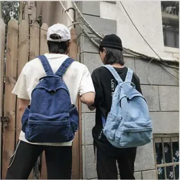Mochila de alta calidad de mezclilla de viaje para mujeres y hombres de gran capacidad multifunción bolsos para los dos hombros bolso de escuela de estilo coreano bolso