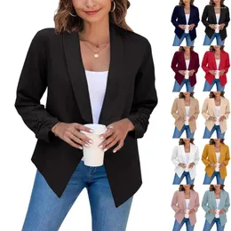 Abiti da donna Drop Donna Office Lady Blazer Primavera Donna Manica lunga Punto aperto Bianco OL Giacche e cappotti da donna Taglie forti 5XL