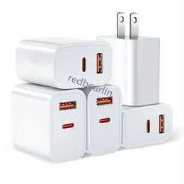 20 Вт быстрая быстрая зарядка 3A 12W 2.4A USB C W Wall Charger Dual Ports PD Chargers для iPhone 13 14 15 Pro Samsung S23 S24 UTRAL HTC Xiaomi Android PC ТЕЛЕФОН