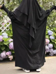Ethnische Kleidung Siskakia Khimar Jilbab Saudi-muslimische Gebetssets 2 Schichten Hijab und Fledermausärmel-Kaftan marokkanische türkisch-arabische Frauen-Outfits
