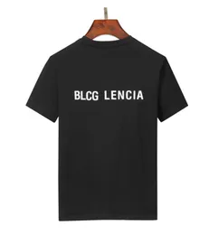 BLCG LENCIA 2023 여름 새로운 100%면 패브릭 티셔츠 남성 고품질 인쇄 컬러 남성 디자이너 목자 목 T 셔츠 파리 패션 티셔츠 탑