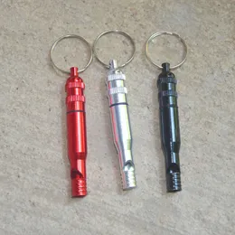Pfeifen-Schlüsselanhänger aus Aluminiumlegierung, Schlüsselanhänger für Outdoor, Notfall, Überleben, Sicherheit, Schlüsselanhänger, Sport, Camping, Jagd, Medizin, Aufbewahrungsflasche, tragbare Selbstverteidigungswerkzeuge