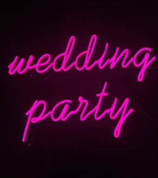 „Hochzeitsparty“-Wortschild, vierte Farbe, individuelle, schöne Dekoration, Wand, Zuhause, Bar, öffentliches Neon-LED-Licht, 12 V, Super Br9359644