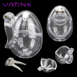 Äggform Helt återhållsamhet Male Chastity Cage Lock Devices med Thorn Ring Scrotum Ball Bår Penis Sexleksaker för män 240102