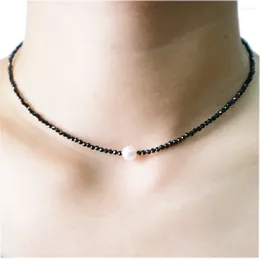 Ciondoli LiiJi Unico 2024 Collana girocollo Vero spinello nero Perla d'acqua dolce Argento sterling 925 Regalo donna per amica delle madri