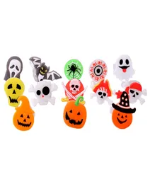 Novelty Lighting Halloween Cartoon Ring Ghost Pumpkin Bat Design LED Light Glowing Ring Flash Soft Gel Finger Light Kids Flashing 9106680