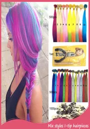 كامل 1000pcslot Fashion Feather Hair Extension 18inch 45cm 10colors Colorful Hair Accesorios Para Pelo Con Plumas5188746