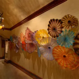 Antique Decoration Wall Plates Lamps Mounted Flower Hand Blown Murano Glass Wall Lights 10 to 16 Inches