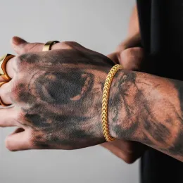 Bracciale da uomo con catena Franco da 3 mm, braccialetti scorrevoli regolabili con maglie in oro giallo 14k per gioielli da uomo e donna