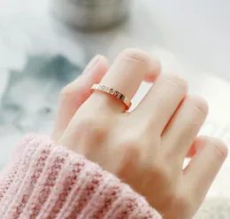 moda LOVE lettere cristalli di diamanti brillanti anelli a fascia per gli amanti acciaio inossidabile 18 carati oro rosa OL CZ anello con zircone gioielli3495117