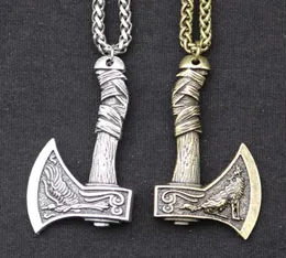 Pendant Necklaces Odin Norse Viking Wolf And Raven Axe Amulet Witchcraft Necklace Wicca Pagan Slavic Perun For Men Boys1211215