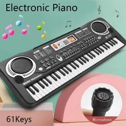 ピアノキーボードピアノキッズエレクトロニックピアノキーボードポータブル61キーマイク教育玩具おもちゃ楽器ギフト