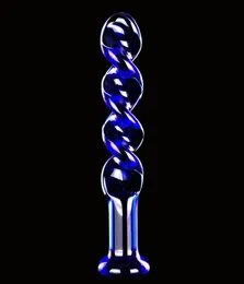 170x30mm Cristallo Blu Dildo di Vetro Giocattoli Del Sesso Spine Anali Butt Plug Adulto Ano Massaggiatore5764660