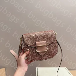 세련된 숄더백 미니 잠금 반짝이는 안장 가방 스트랩 지갑 크로스 바디 디자이너 가방 여자 고급 핸드백 어깨 가방 지퍼 가방