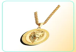 Retail HipHop Lion Head High Quality pendants franco long necklaces for men bijouterie NE77790063792584021