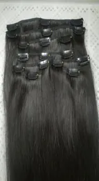 Акция 70 г 100 г 120 г 140 г 160 г Прямая заколка Remy для наращивания человеческих волос Черный Коричневый Блондин на выбор цвета 14 дюймов 6209461