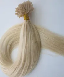 100g 100 fios prego u ponta extensões de cabelo 18 20 22 24 polegada 60platina loira pré ligado brasileiro indiano cabelo humano2960140