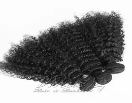 Virgem Afro Kinky Curly Curls Coily Extensões de Cabelo Humano Mongol Remy Trama 3 Pacotes 3A 3B 3C Encaracolado Tece Cutícula Alinhada Para 9113197