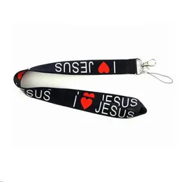 Handygurte Charms I love Jesus Anime Cartoon Mobile Lanyard Schlüsselanhänger Ausweis Hängeseil Sling Neck Anhänger Geschenke Zubehör