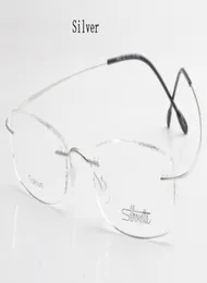 Luxurybrand silhouette titanium titanium rimless نظارات بصرية الإطار بدون وصفة طبية المسمار مع bax 7866680