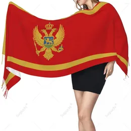 Scarves Montenegro Emblem Flag Scarf Pashmina Warm Shawl Wrap Hijab Spring Winter Multifunction Unisex