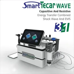 Ny teknik 3 i 1 Smart Tecar Cet Ret Wave Beauty Machine Relief Ems Shock Wave för ED Treating Beauty Instrument