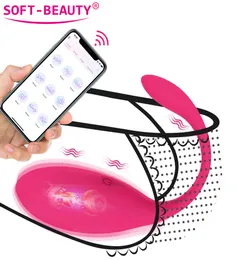 Vibrador de silicona APLICACIÓN Control remoto inalámbrico Masaje de punto G Estimulador de clítoris Bola de Kegel Huevo vibrante Juegos para adultos Juguetes sexuales para mujeres2909083