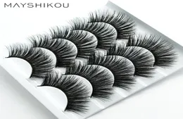 MAYSHIKOU 3D 5 Par Eyelashesextension NaturalThick Style Fales Eye Lashes Wispy Makeup Beauty Tools Syntetic Hair Faux Mink H7588410