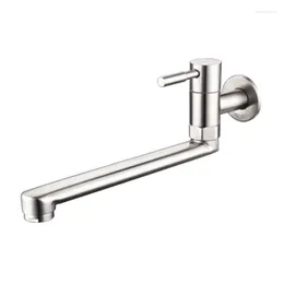 Bathroom Sink Faucets 652F Easy To Install Wall Mount Kitchen Tap Modern & Durable Stainless Steel For Double Sinks Convenient Usage