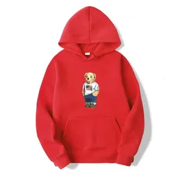 رجالي البولو التكنولوجيا الصيو ، طباعة الحرف الدب دب بلوزات الأكمام الطويلة العلامة التجارية Hoodies Pullover Winter Designer