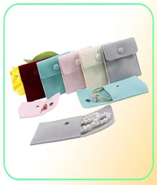 Kuvert sammet smyckväska med snap lagring bärbar mjuk ludd sammet flanell armband halsband present väska2368375