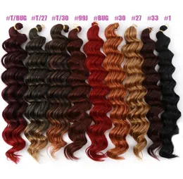 18 Quotlong Derin Tığ Örgüsü Saç Uzantıları 9 Renk Sentetik Örgü Saç Moda Güzel Saçlar8174697