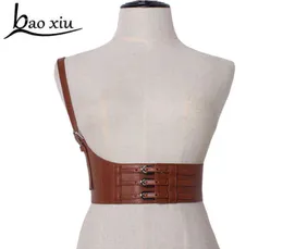 2019 feminino cinto de couro elástico largo casual espartilho cinto alças de ombro decoração cinto de cintura menina vestido suspensórios q06241981826