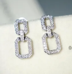 Victoria Super Star Long Dangle Earring Luxury Jewelry 925 Sterling Silver Full Pave White Sapphire Diamond Geometry Women Drop Ea1373127