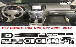 Infiniti için G25 G35 G37 2 Kapı Coupe Carstyling Yeni 5D Karbon Fiber Araç İç Merkez Konsolu Renk Değişim Kalıp Çıkartması DEC3241485