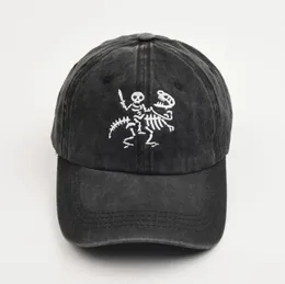 スケルトンナイトとドラゴン刺繍コットン野球帽子hats hats vintag cotton hip hip dad hat trucker hat 231229