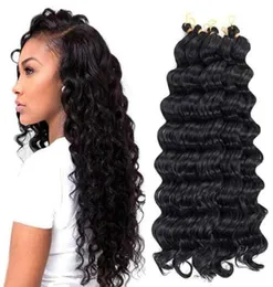 Estensioni dei capelli all'uncinetto a onda profonda da 20 pollici con slot da 6 pacchi Capelli intrecciati sintetici Kinky Curl per le donne della moda3270063