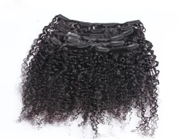 Kinky curly clip in hair extensions african american clip in human hair extensions 100g mongolian afro kinky curly clip ins Hair6610279