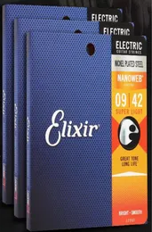 3 SetSlot Elixir 12002 NanoweB Ultra Thin 코팅 일렉트릭 기타 문자열 슈퍼 라이트 009042 인치 악기 1399692
