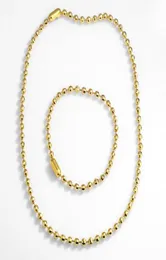 Pingente colares corrente de ouro 4mm contas redondas gargantilha colar para mulheres mosaico grânulo bola inteira jóias acessórios presentes nket793805811