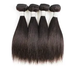 Glattes Haarbündel, 4 Stück, 50 g/Stück, natürliche Farbe, Schwarz, peruanische Jungfrau, menschliche Webverlängerungen für kurze Bobs, Stil 5541796