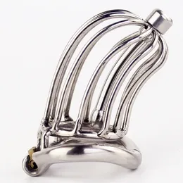 Stealth Lock Chastity Cage rostfritt stål manliga enhet sexleksaker för män penis kuk ring 240102