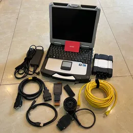 Diagnos för BMW -skanningsverktygskodning ICOM Nästa WiFi med bärbar dator CF30 ToughBook Pekskärm 4G 1TB SSD redo att använda Scanner 3in1