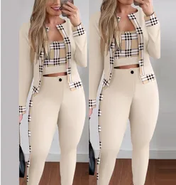 2024 New Women's Tracksuits Luxury Brand Suit Disual Sports Suit 3 قطع مصممة للمسارات