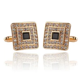 Luxury Men's Cuff Links Rhinestone Crystal Business Lawyer Square Cufflinks Cuff Botton Fashion Men's French Shirt Cufflinks 231229