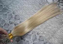 Nano anel extensões de cabelo humano micro grânulos pré-anexados cabelo remy 16 22 polegada 1g 100s virgem remy micro grânulos extensão do cabelo humano 7616100