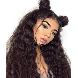 Perruques gros cheveux perruque vague lâche 200% perruques avant de dentelle synthétique pour les femmes noires brésiliennes 13x4 perruque frontale en dentelle sans colle avec des cheveux de bébé