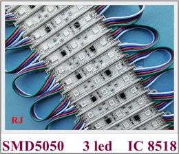 Fullfärgad LED-ljusmodul IC 8518 4 Wires CV från brytpunkten bättre än WS 2811 SMD 5050 DC12V Epoxy IP65 75mm*14mm