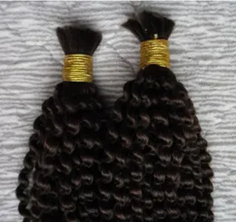 Mongolian kinky curly bulk hair 2 حزم الشعر البشري لتجميل الجزء الأكبر لا يرفع 200g لا يتمتع بشعر بشري من أجل braiding6899844