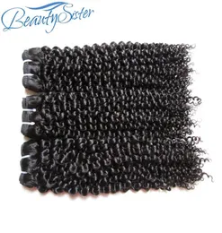 Beautiester Raw Virgin 처리되지 않은 사람 머리 묶음 브라질 Kinky Curly Remy Human Hair Weaves 300g Lot Natural Color9018454